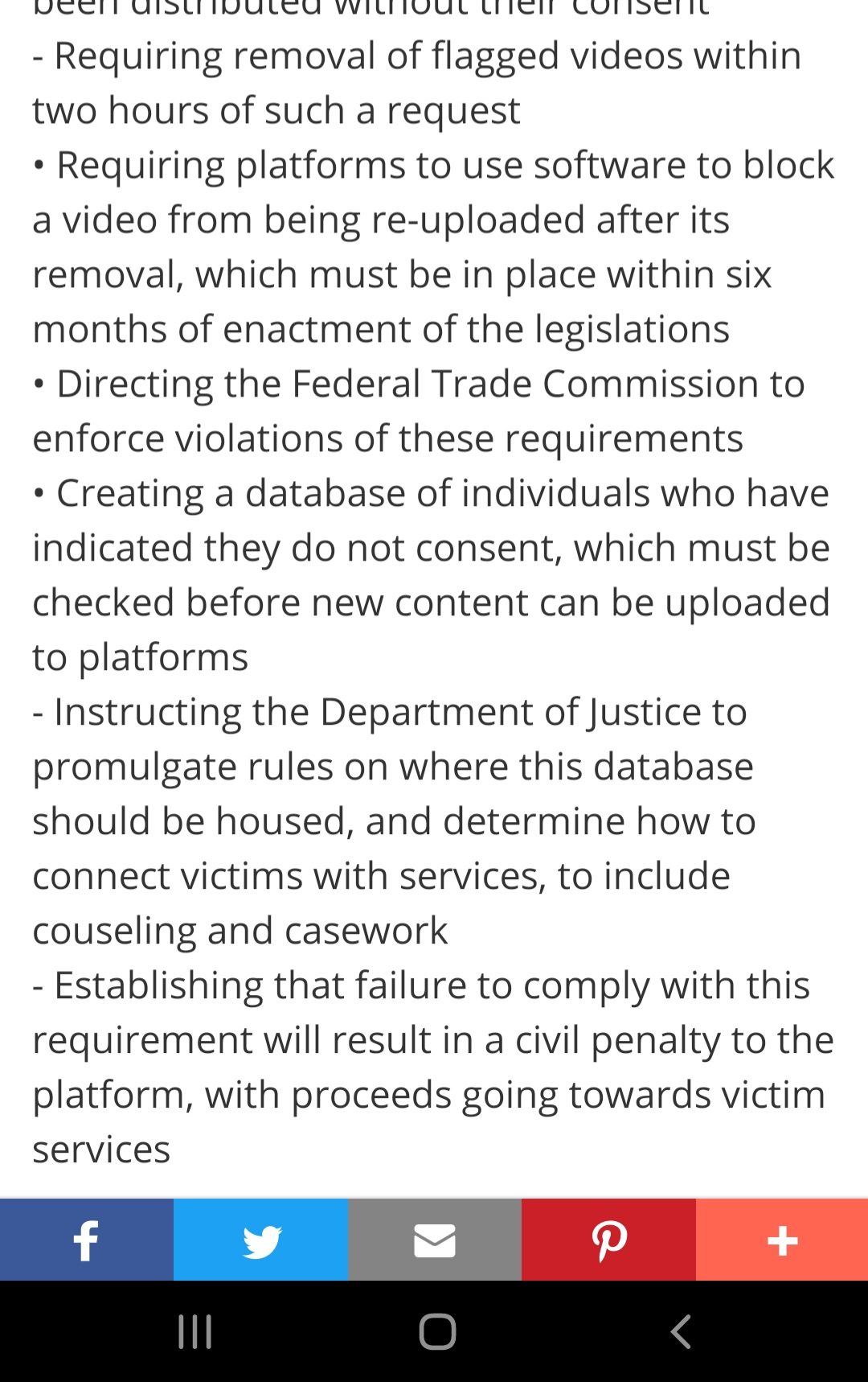 3 pic. Tighter verification standards for adult sites, also requiring a 24hr removal request hotline for content, that would need to be removed within 2 hours of contact - proposed by this new bill https://t.co/sITv91HUAK