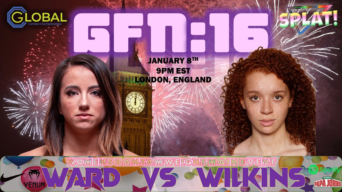 Global Combat Championships (@global_champ) on Twitter photo We are kicking off the New Year with GFN 16: Ward vs. Wilkins! Former women's bantamweight champion Sammie Ward looks to bounce back against the cat <a href="/thecat_lw/">olympic gold medalist in crisp eatin</a> in her hometown of London, England + more! Check out the full card here: globalcombatchamp.wixsite.com/home/forum/glo… We are kicking off the New Year with GFN 16: Ward vs. Wilkins! Former women's bantamweight champion Sammie Ward looks to bounce back against the cat <a href="/thecat_lw/">olympic gold medalist in crisp eatin</a> in her hometown of London, England + more! Check out the full card here: globalcombatchamp.wixsite.com/home/forum/glo…