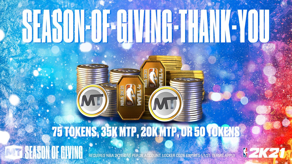 Mms2 Christmas Codes 2022 Nba 2K22 Myteam On Twitter: "Another Christmas Locker Code To Get You  Something New In Myteam 🎁 Use This Code For Either 75 Tokens, 30K Mtp, 50  Tokens Or 20K Mtp Available