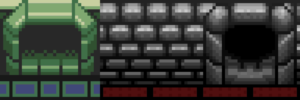 Studio_PureV's tweet photo. Gave up on trying to make statues, but here's a cool doorway: snes reference to wall to door. https://t.co/VEM9oNDLzN