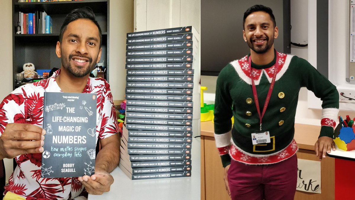 Bobby_Seagull's tweet photo. ๐I'm doing handwritten, personalised messages for my book #TheLifeChangingMagicOfNumbers
If you'd like as a Christmas gift to inspire someone to like/love/not hate maths (or a gift for yourself), pls let me know!
Signed copies also on @MathsGear
PS Elf jumper not included! https://t.co/OA0Sr3oldF