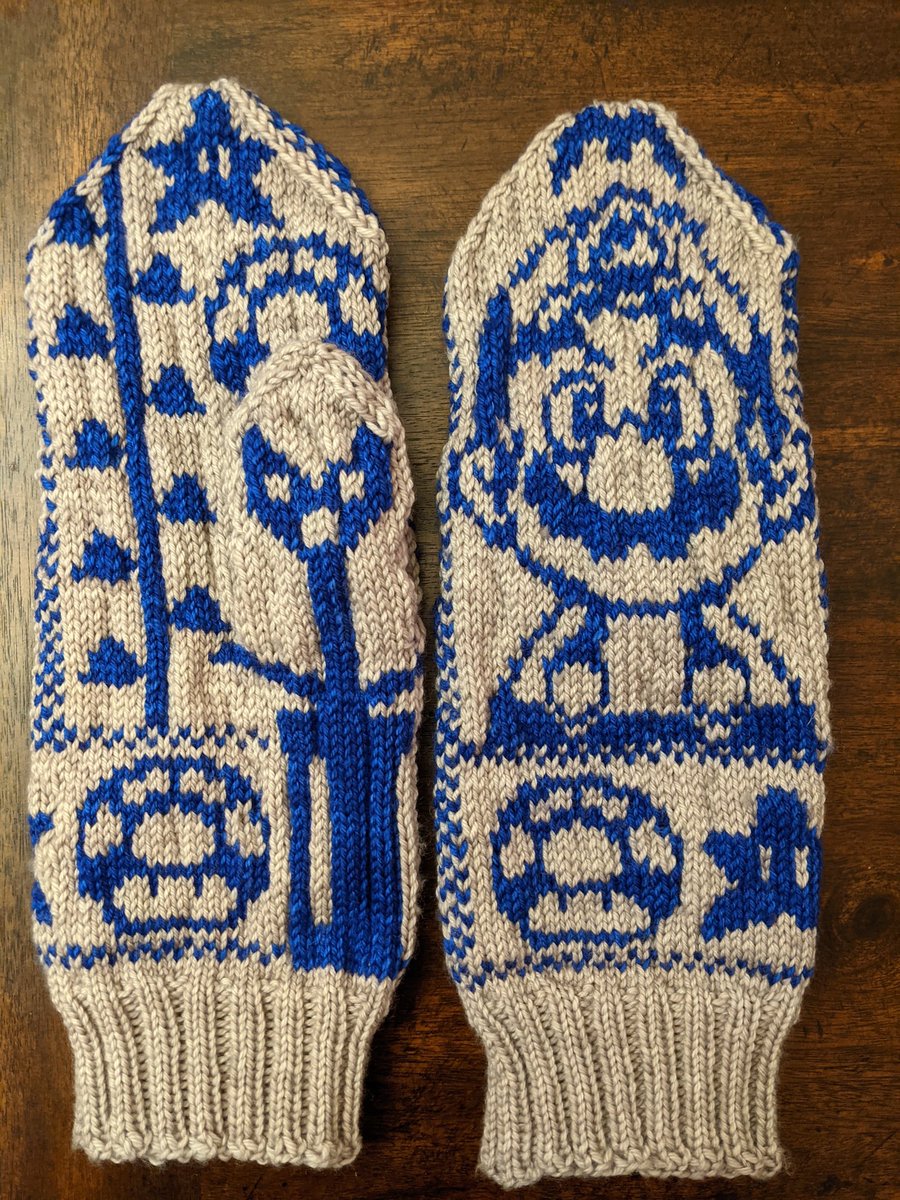 DoveCallKnits's tweet photo. Finally finished my Super Mario mittens for my husband. I don't know if I will ever do that much color work again! 

https://t.co/zM6hJPayeQ

#mario  #MarioBros #handmade #colorwork #knitting #knitspiration #supermariobros #catchthosefloats #colorworkknitting #mittens https://t.co/8zEk9VELKZ