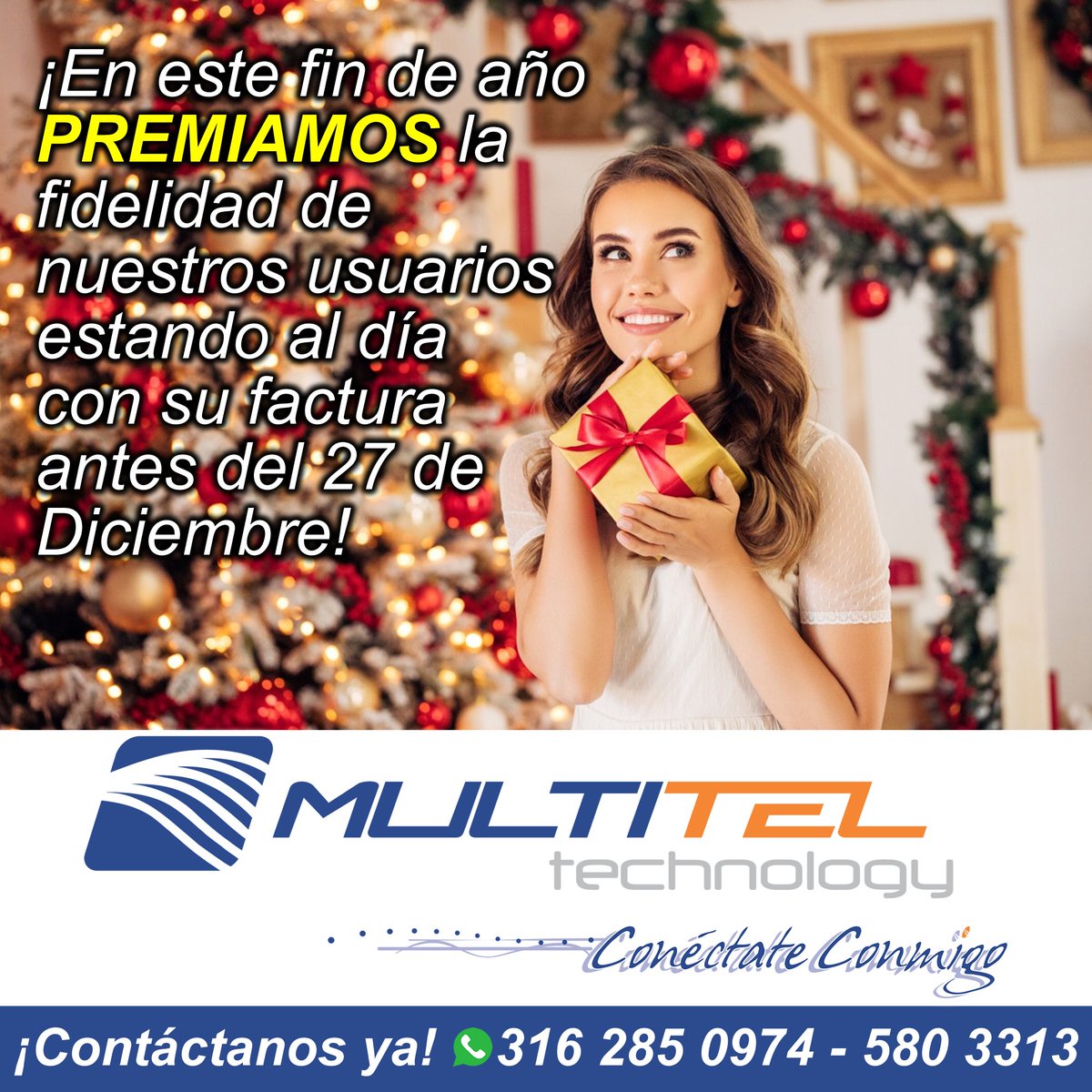 TeleCucuta's tweet photo. ¡En este fin de año premiamos la fidelidad de nuestros usuarios con muchas sorpresas antes del 27 de diciembre!
Contáctanos 3162850974 o 5803313.
→→→→→
#MultitelTechnology #RedEmpresariosTeleCúcutaRadio
https://www.redempresariostelecucutara#INTERNET
#proyectemoslafrontera https://t.co/h6jvLde6zr
