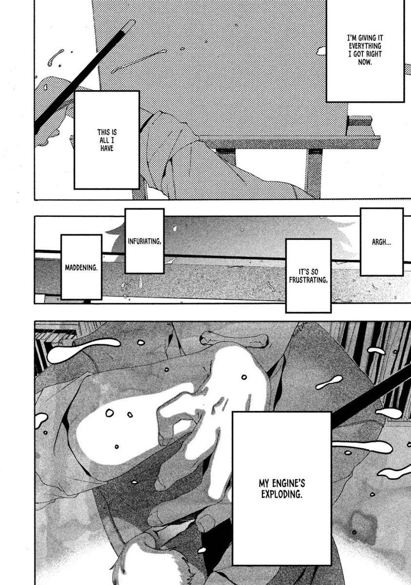 But it's not all doom and gloom, and Blue Period also focuses on the joy of creating, the strength it takes to be confident in your work, and peppers in legitimate artistic instruction along the way! The manga captures a nostalgia I can't quite explain, tinged with melancholy.