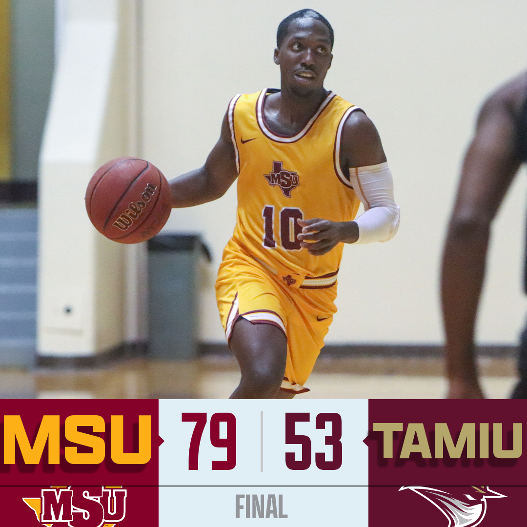 M BASKETBALL | Terrell Wilson leads five players in double figures with 19 points, five rebounds and three assists. <a href="/MSUTexasMBB/">Midwestern State Basketball</a> rolls to 3-0 with 79-53 win over TAMIU. #StangGang