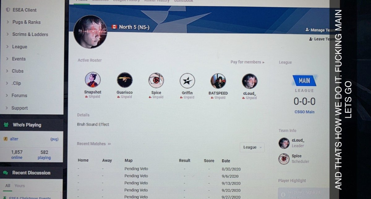 scLooud's tweet image. Welp after years of dedication and almost a transfer to Valorant. I made main with the team I feel most comfortable playing with. Ups and downs and not giving up I made it this far. Next stop advanced and I’m coming fast