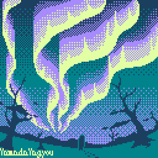 Yamadayagyou オーロラ Pixel Pixelart ドット絵 風景