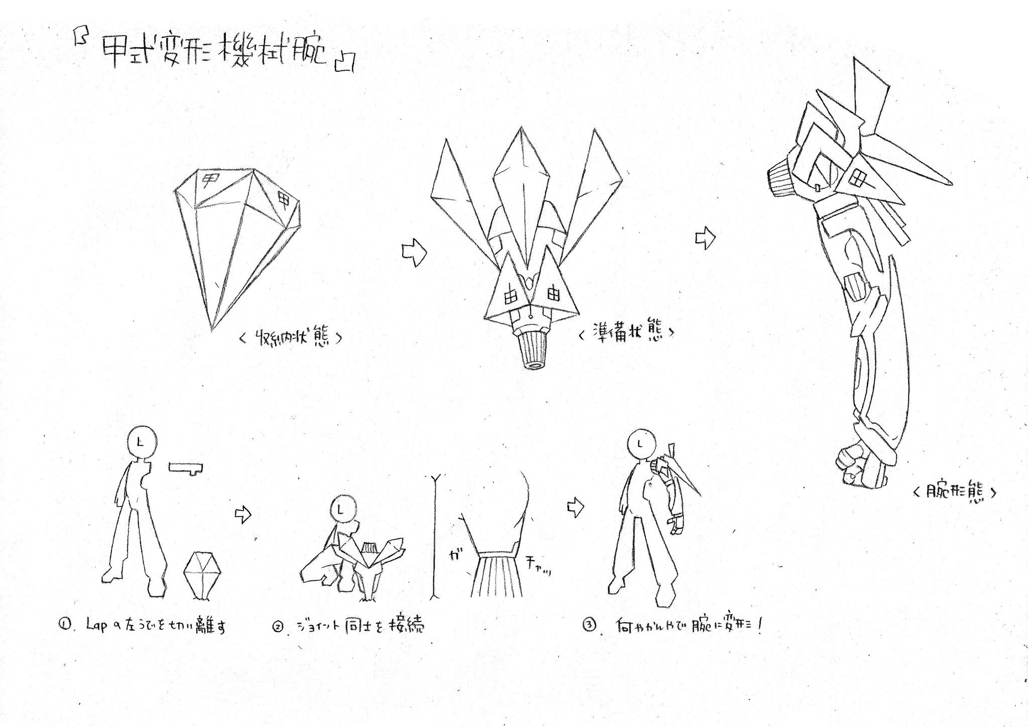 Nullyus デザイン 設定画 甲式変形機械腕 Gt ラプラスの機械腕の一つです 色々変形します 右の イラストはギガフレアソードを展開した機械腕の図です T Co Jehprezmqs Twitter