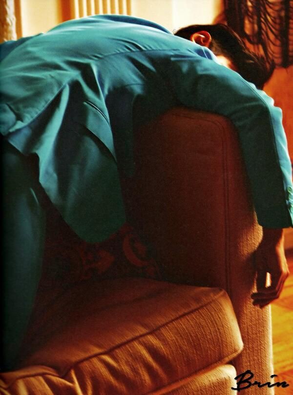 he's not really sitting, but 