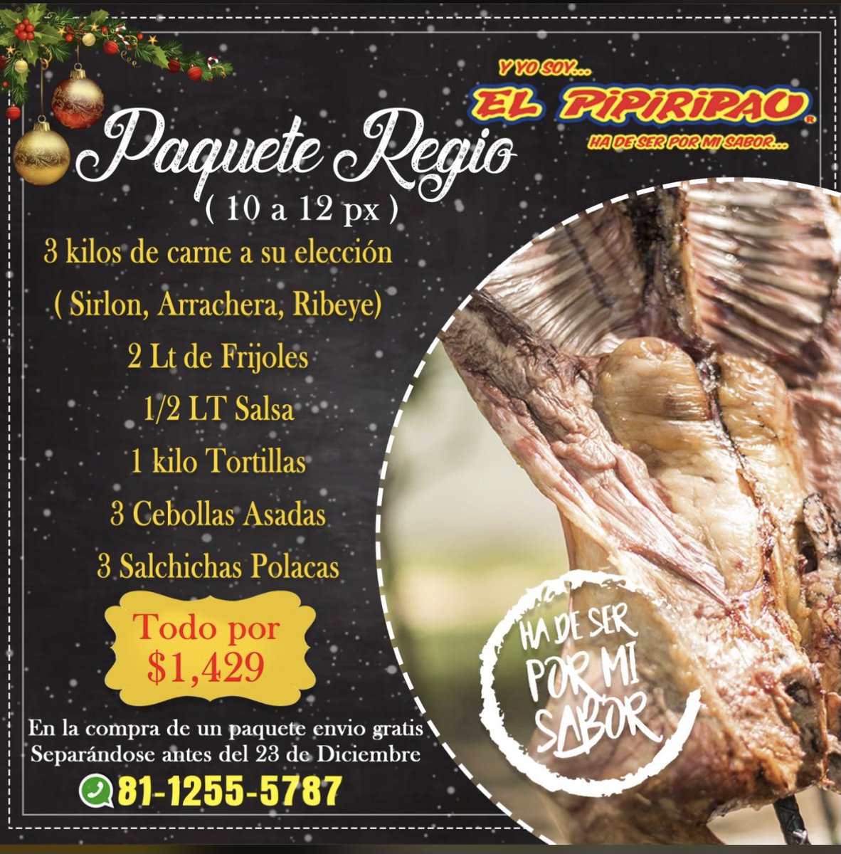 Ya tienen pedida su cena de noche buena amigos, cáiganle y separen con tiempo en el <a href="/PipiripauGrill/">Cabritero de Corazon</a> segundo piso del Mercado Juárez #MtyFollow el envío es gratis 🎄 RT @cocinacongero <a href="/fernandolozano/">Fernando Lozano 🍿</a> <a href="/ChilinflasTv/">Chilinflas Tv</a> <a href="/elpatoclub/">Tito El Ranchero</a> <a href="/ElBlogDelGordoo/">El Blog del Gordo</a> <a href="/LaFirmaOficial/">La Firma</a> <a href="/TROPICALPANAMA1/">TROPICAL PANAMA</a>