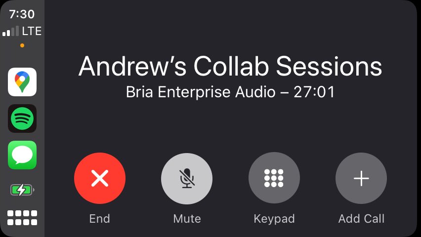 rahim_rehmat's tweet photo. Bria and Collaboration on the go! Love joining team meetings on the road reliably with Bria and CarPlay #CounterPath #mobility #UCC #Collaboration #Teams #remoteworking #carplay https://t.co/6POd9FK8eI