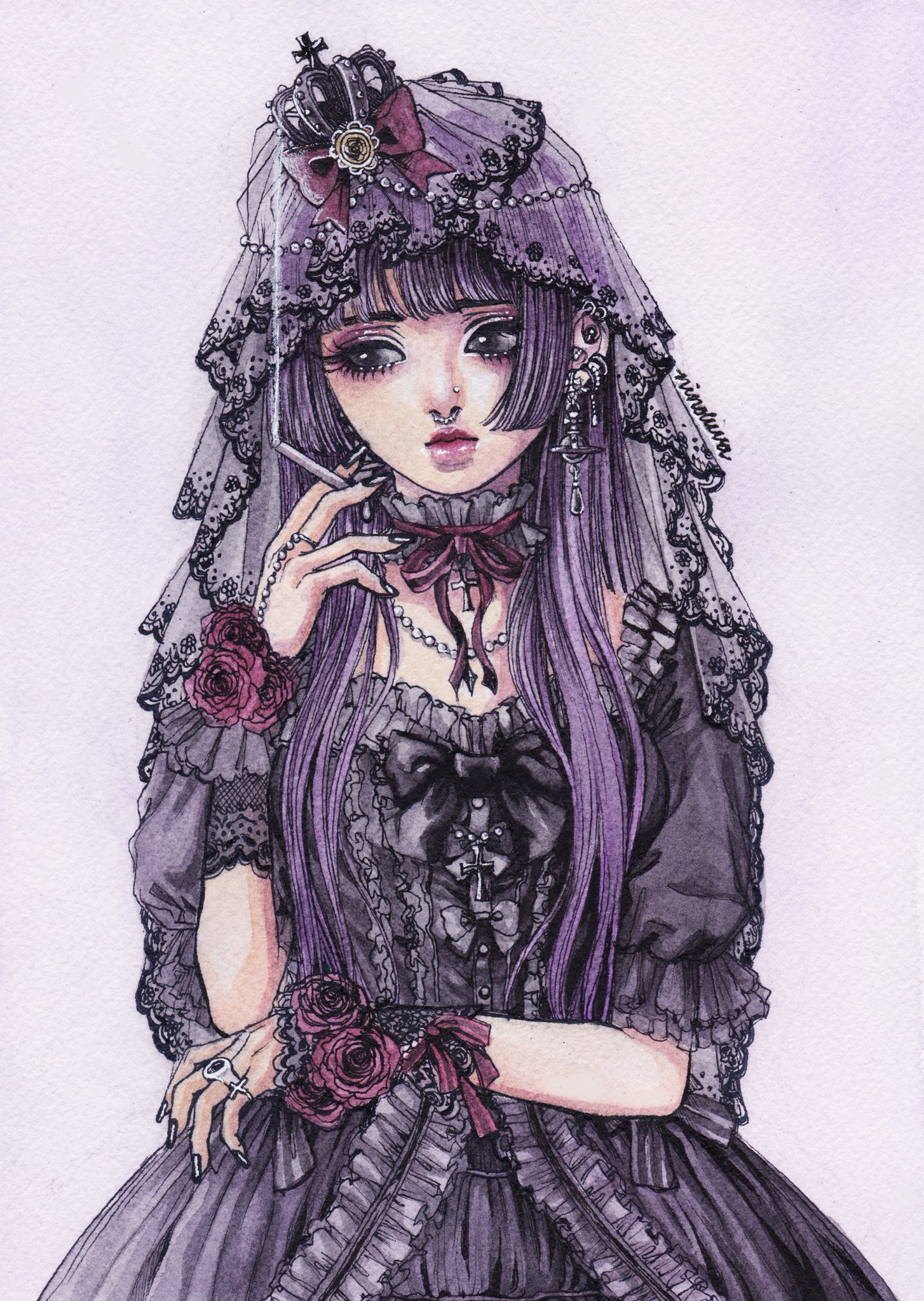 松代愛加 Animenyc ゴシックロリータファッションがすこです イラスト 透明水彩 T Co Rmvnvxjr Twitter