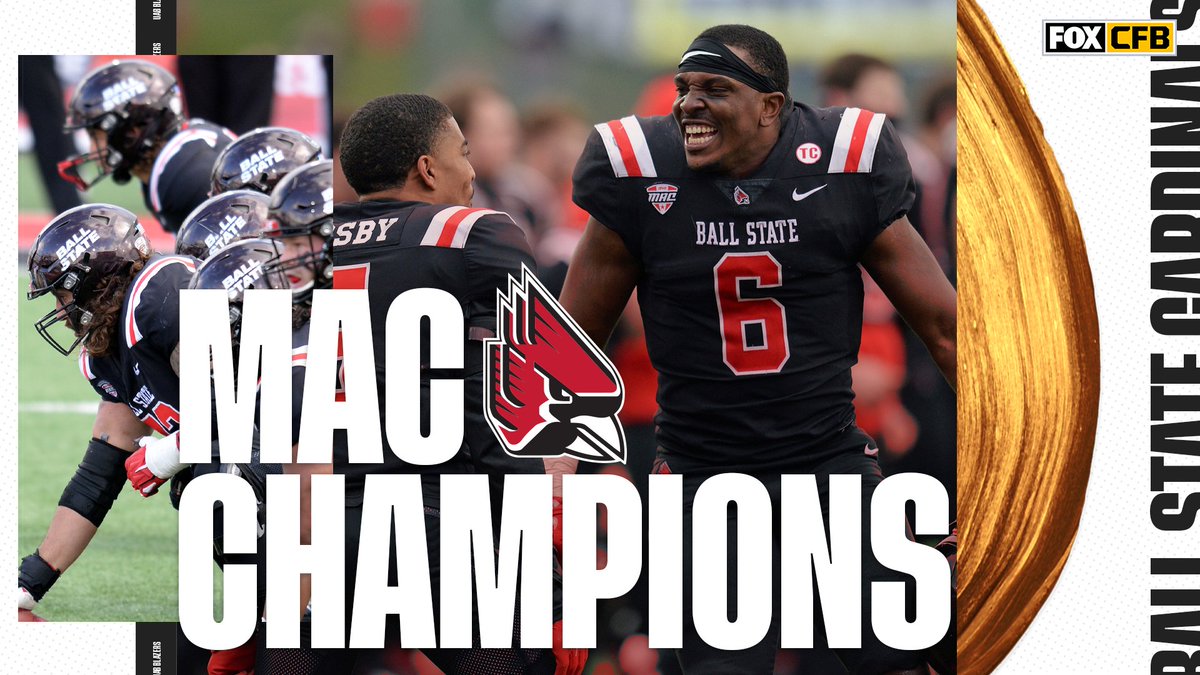 CFBONFOX's tweet photo. CHIRP CHIRP 

@BallStateFB hands Buffalo its first loss of the season and wins the @MACSports Championship Game 🔥🏆 https://t.co/NkxKWfWsLe