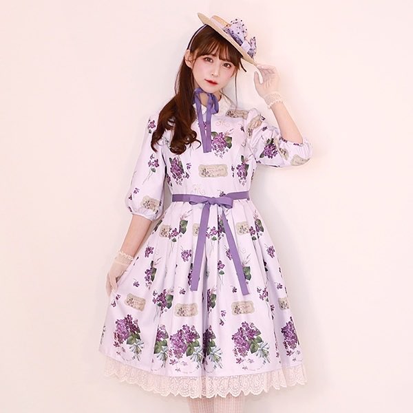 Melody BasKet 菫の花束ワンピース スミレ パープル 紫 - ひざ丈ワンピース