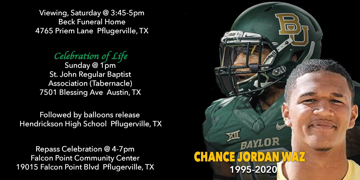 BaylorIsTexas's tweet photo. @BUFootball Great Son, Great Brother, Great Friend and Great Teammate #LongLiveChance #18 https://t.co/7k1dKoMJpx