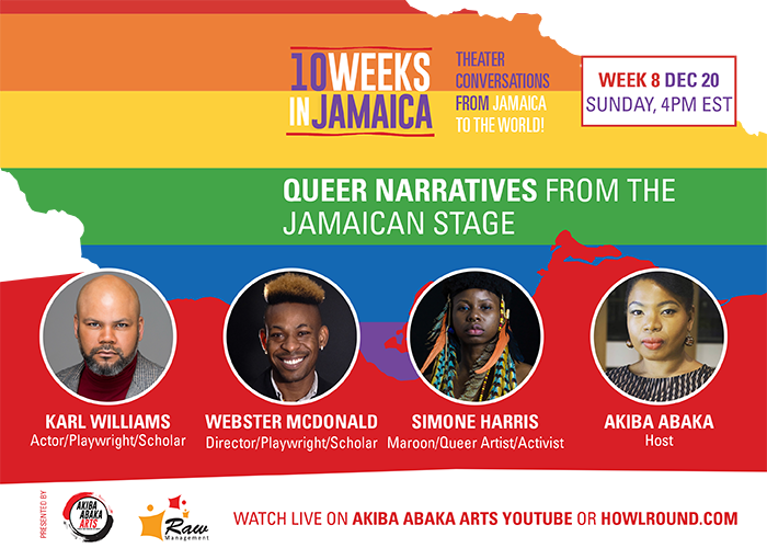 Join us this Sunday, December 20th for a conversation on the stories that Queer people tell on the Jamaican stage!