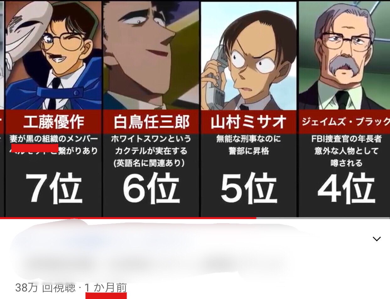 凌874紅玉99永遠のラブライバー これある動画の1部の 名探偵コナンの黒幕候補っていう動画なんですけどね まぁ たしかにほかのメンバーをみるとネタ動画なんですけどガバガバすぎやしませんか 1か月前ってことは先月ですよね 黒幕烏丸蓮耶って