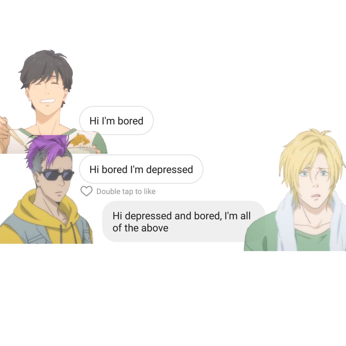 mun's texts, but make it banana fish; a thread