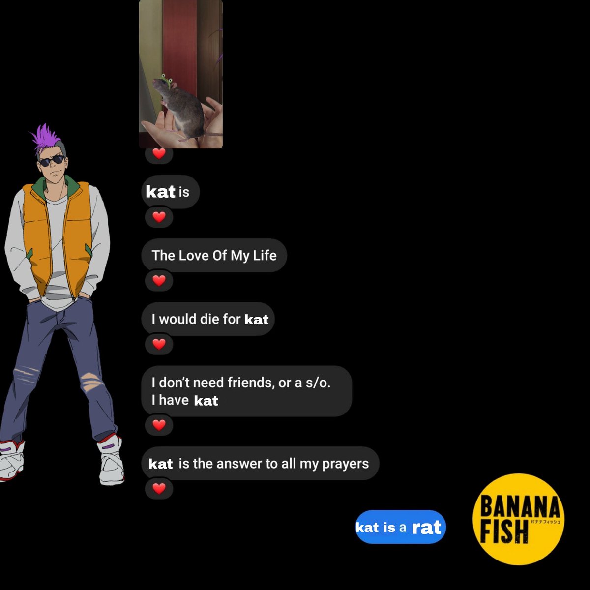 mun's texts, but make it banana fish; a thread