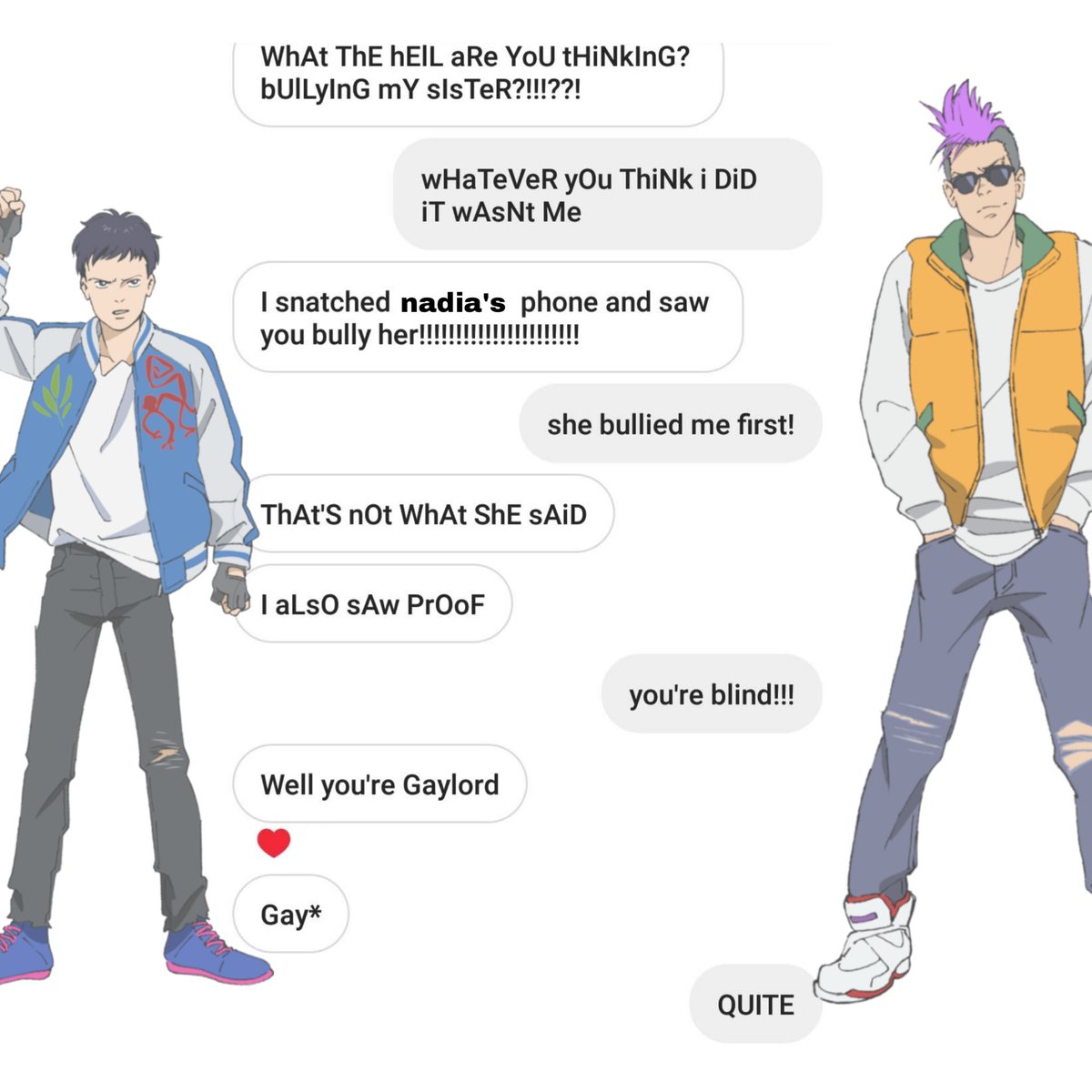 mun's texts, but make it banana fish; a thread