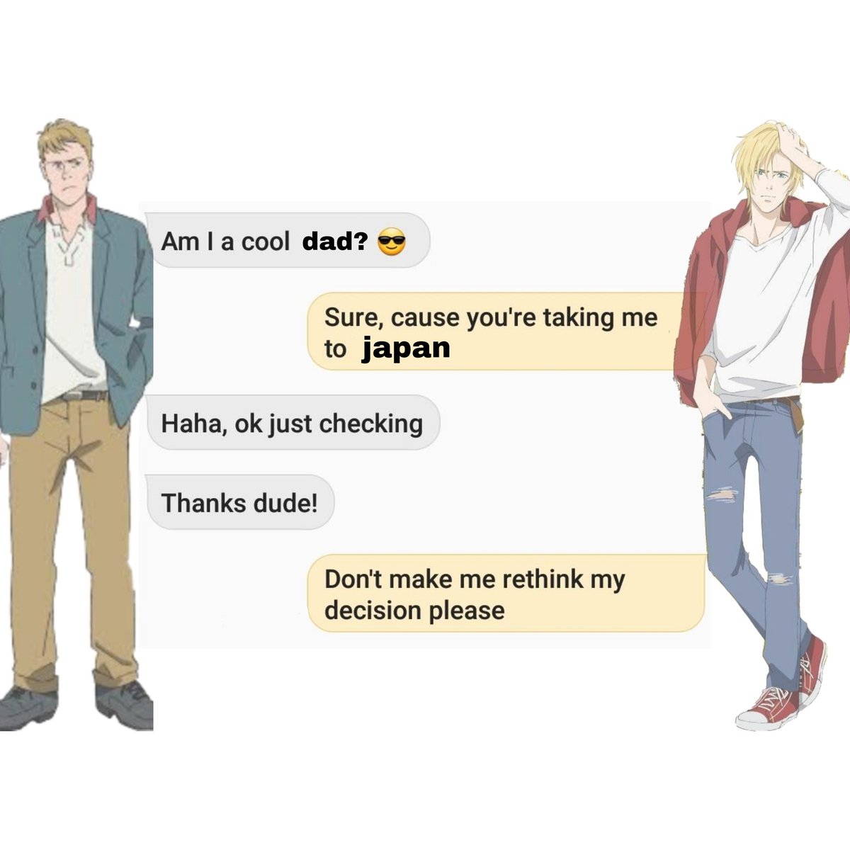 mun's texts, but make it banana fish; a thread