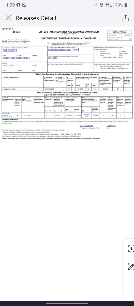SeahawksOnAir's tweet photo. @LastManTrading $CYTH #CYTH This #stock has only 1.2 mil outstanding shares. This just moved up from the OTC came to #NASDAQ on Dec 08. They did 1 for 100 reverse split. All insider buy were at 5.00 Warrent sell 6.50 Went from $5 to $11 Sell off now great entry 5.15 for Mon $12 Target https://t.co/IhkDkcYW8j