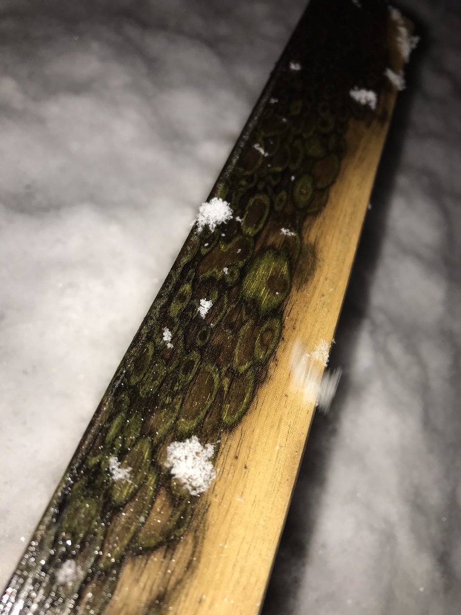 緑強めな黒柿孔雀杢 この緑は漆やオイルを塗ると消えてしまうので、緑