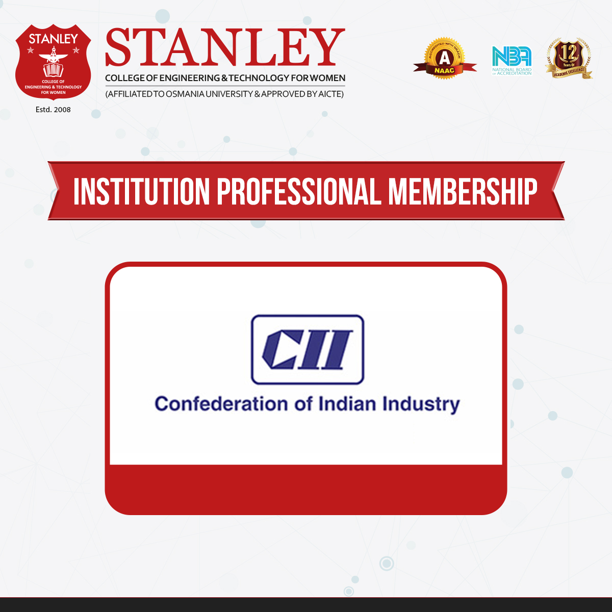 #CII membership gives access to a #worldofopportunities, from networking with the #corporatemajors of Indian and #globalindustry to assisting in #framingeconomic and #industrialpolicies, through close linkage with the #Government. 

Visit Here : stanley.edu.in