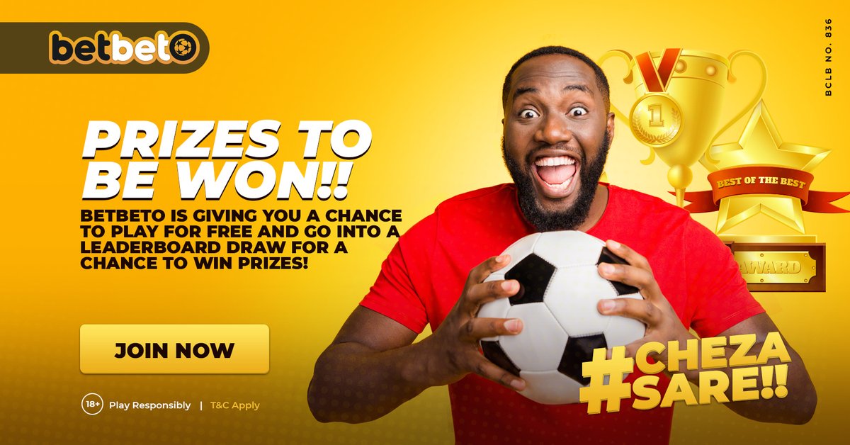 Vipi washikaji! 

Ready to win some goodies with the newest fun website in Kenya?

It's simple

1. Log on betbeto.co.ke
2. Open Events and make your 10 selections on any game(s)
3. Click on JOIN GAME to submit your bet!