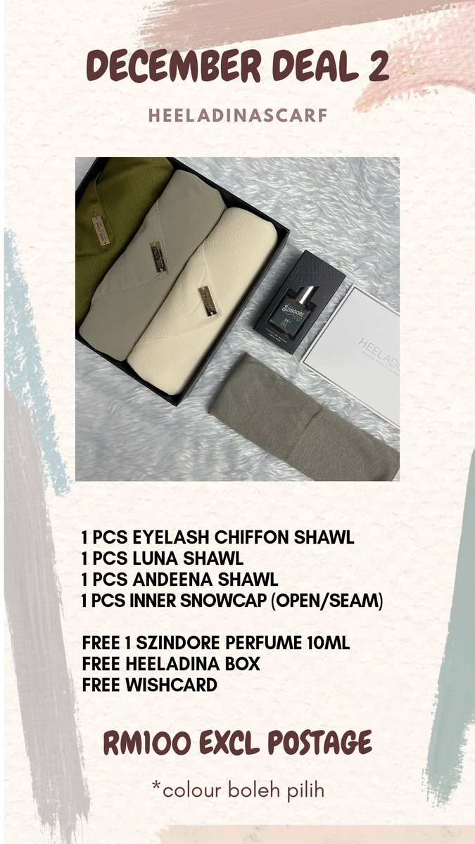 heeladinascarf's tweet photo. @dewirosliiiiiii Hai semua. Trusted #teamheeladina here 😍
✨Get any collection from Heeladina with me now! #fastreply
✨ Anyone yang nak dapatkan DECEMBER DEAL boleh click je link dekat bawah ni okay 👇
Whatsapp : https://t.co/6zgCalzK0B
Telegram (catalogue) : https://t.co/sKVsgXXZVv https://t.co/AI3qZTO7Od