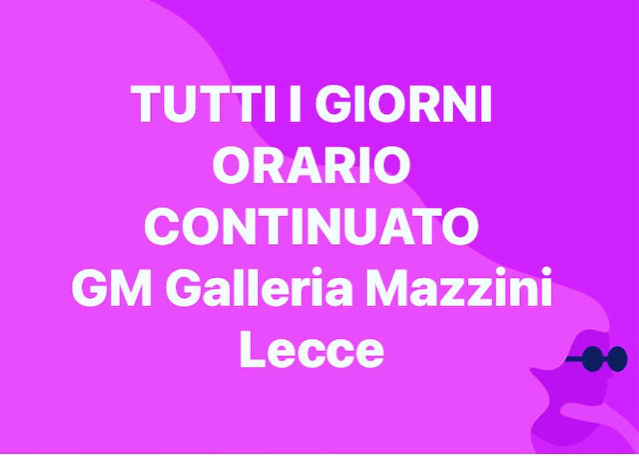 GMBLecce's tweet photo. Comunichiamo alla gentile clientela che in questi giorni effettueremo l’orario continuato sino alla vigilia.

@galleria_mazzini_lecce #GM #galleriamazzini #galleriamazzinilecce #gmb #gmbsrl #gmblecce #lecce #salento #abbigliamento #uomo #donna #accessori #scarpe #borse   #fashion https://t.co/RjeLDbD8pt