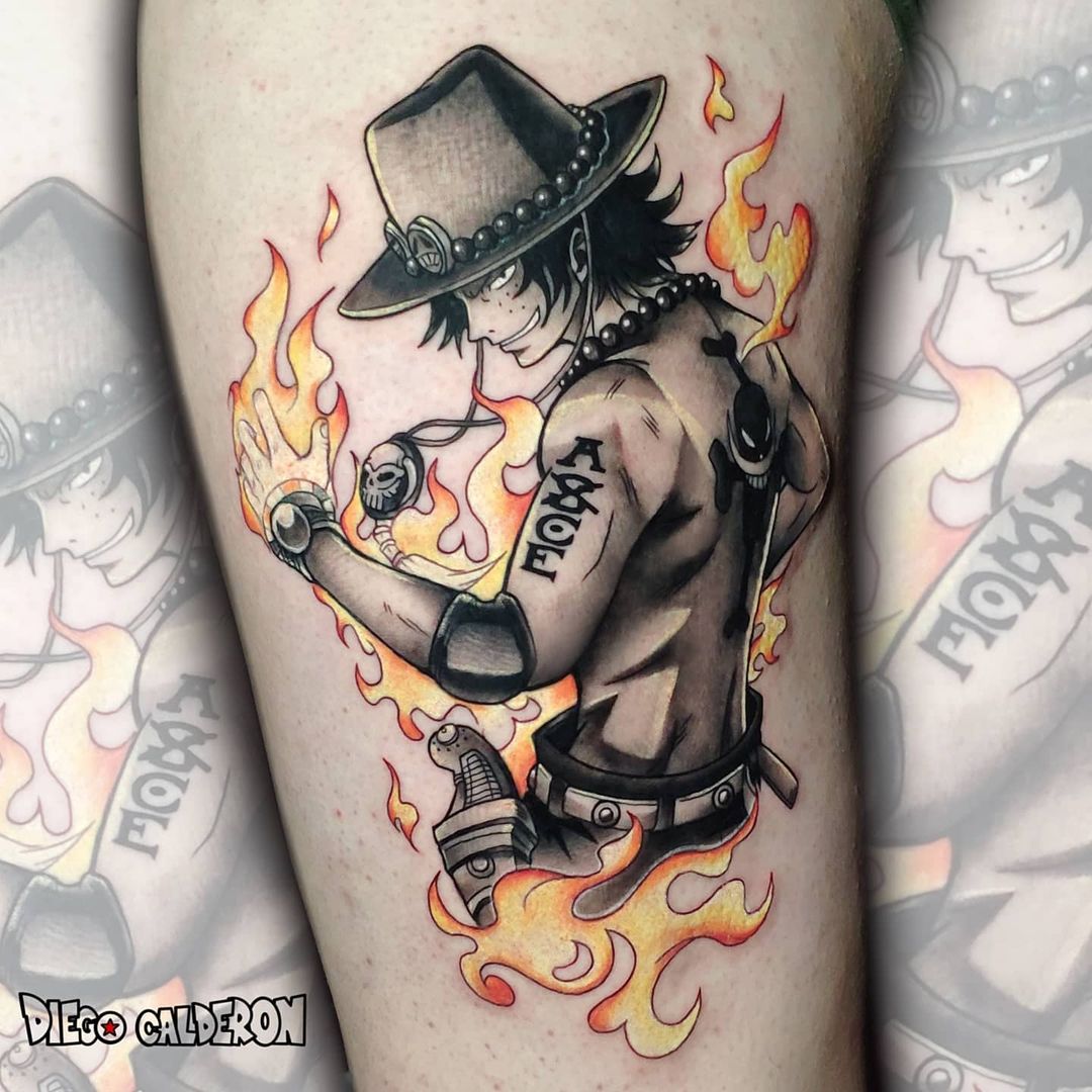 ace and portgas d. ace image  One piece tattoos, One piece ace, One piece  manga