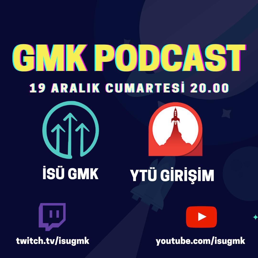 💥GMK-Podcast'in bu haftaki konuğu YTÜ Girişimcilik Kulübü! Eğlenceli sohbetimizi bu akşam saat 20.00'da twitch.tv/isugmk adresi üzerinden dinleyebilirsiniz. <a href="/ytugirisim/">YTÜ Girişimcilik Kulübü</a> #podcast