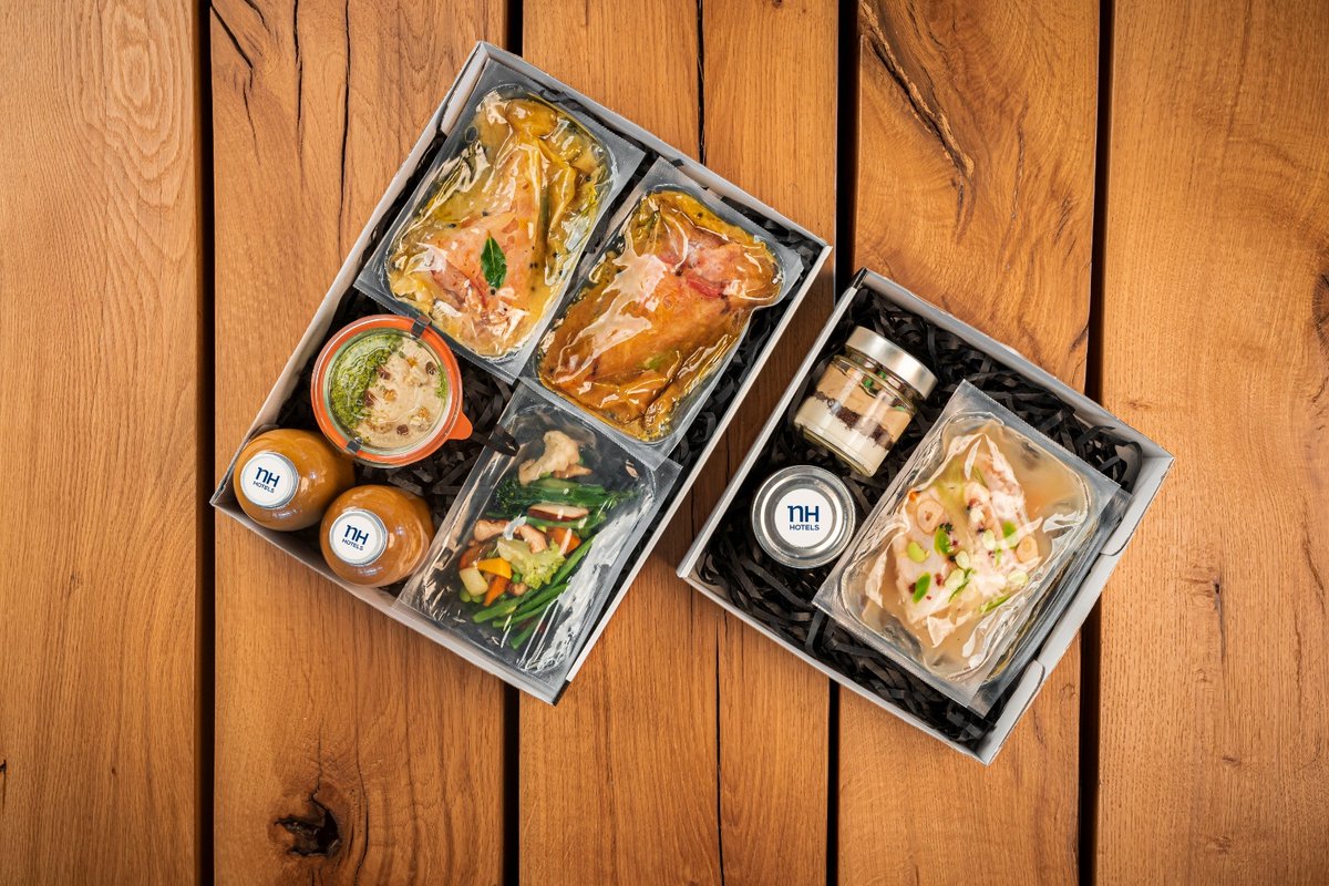 nhhotelses's tweet photo. NH Hotel Group lanza sus menús Take Away para estas navidades en 27 ciudades de España. Bajo la premisa ‘la buena comida va contigo’, los menús navideños estarán disponibles desde el 20 de diciembre y hasta el 7 de enero. ¿Te animas a probarlos? https://t.co/ro8pEbp2p8 https://t.co/6ED0b6PWPG