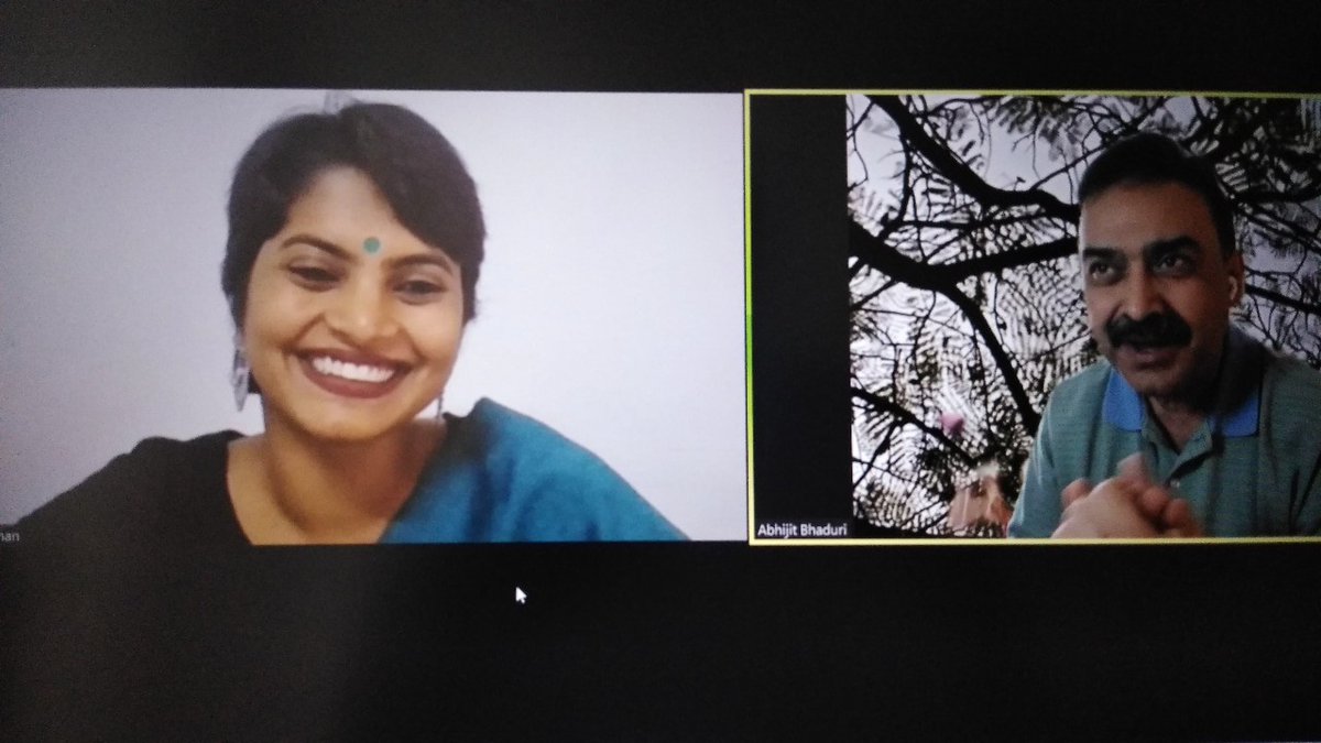 ShwethaAKumar1's tweet image. Currently Attending &quot;Learning with Authors&quot;.
@AbhijitBhaduri Author of the book &quot; Dreamers and Unicorns&quot;.
@shreyakrishnan_ 
@WestlandBooks 
#LearnWithSCoRE
@SCoReInd