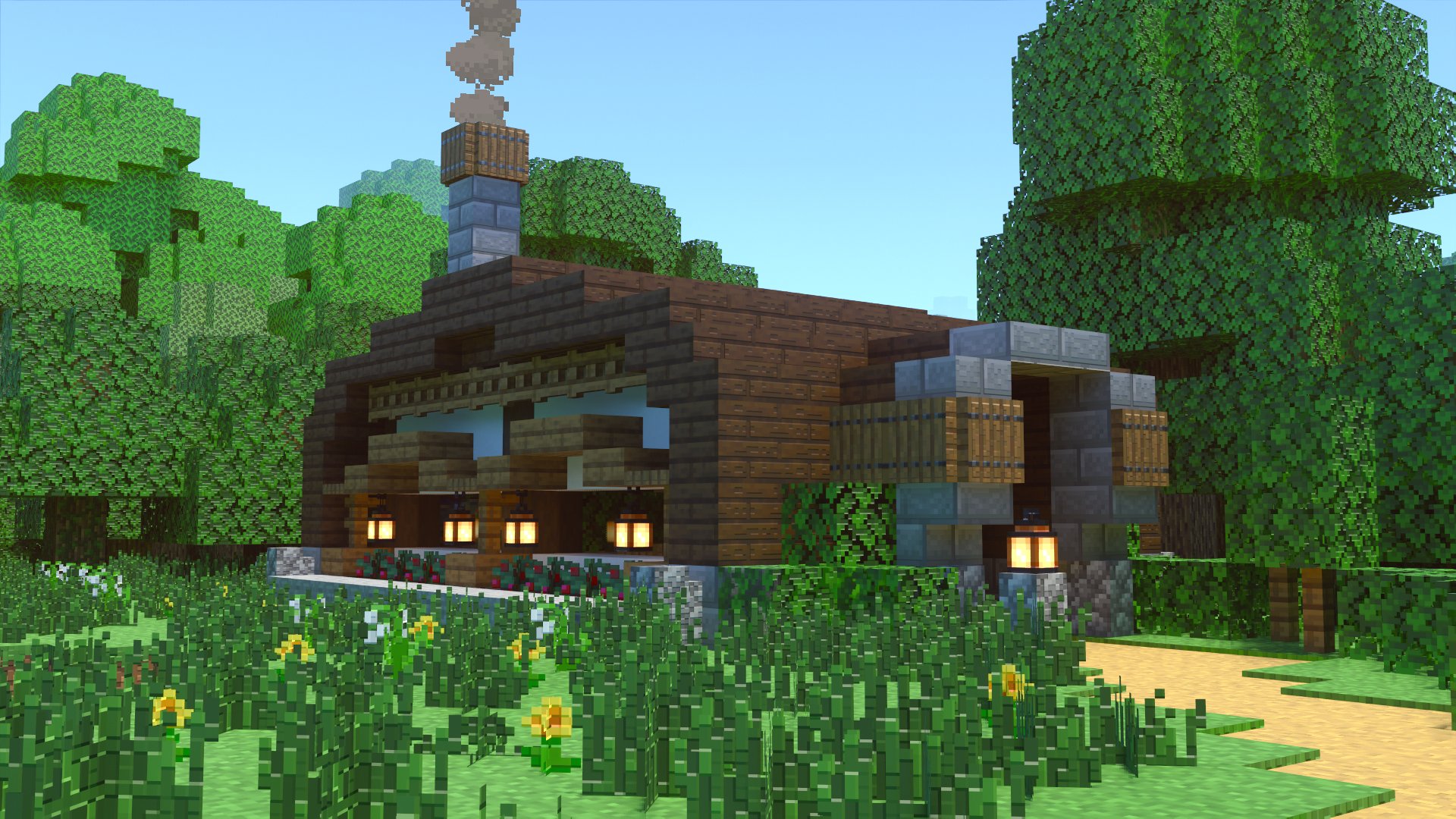 טוויטר こぐまぷろ Kogumapro בטוויטר 森の中にある丸屋根の家を作ってみました 入り口部分もドームにしてみましたが かまくらみたいで結構かわいいですねぇ ドワーフとか住んでそうな雰囲気がします マイクラ Minecraft建築コミュ マインクラフト Minecraft