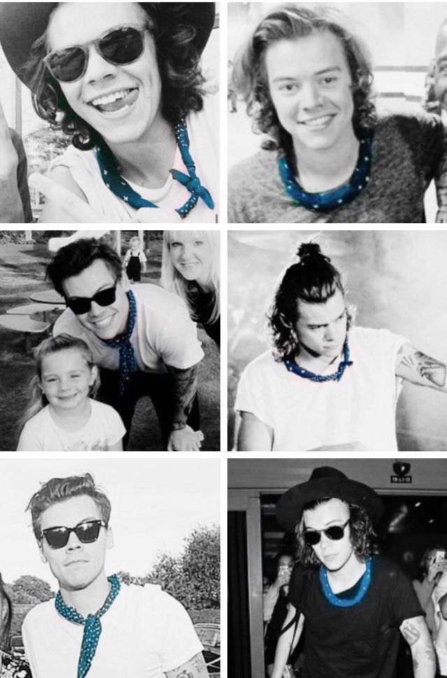 Harry and his Blou bandana "pick someone who's supportive " a thread. by  @LT18HS16 and me .