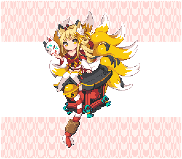 うた على تويتر にゃんこ大戦争より 九尾の狐姫ヒメユリ ドット絵 Pixelart