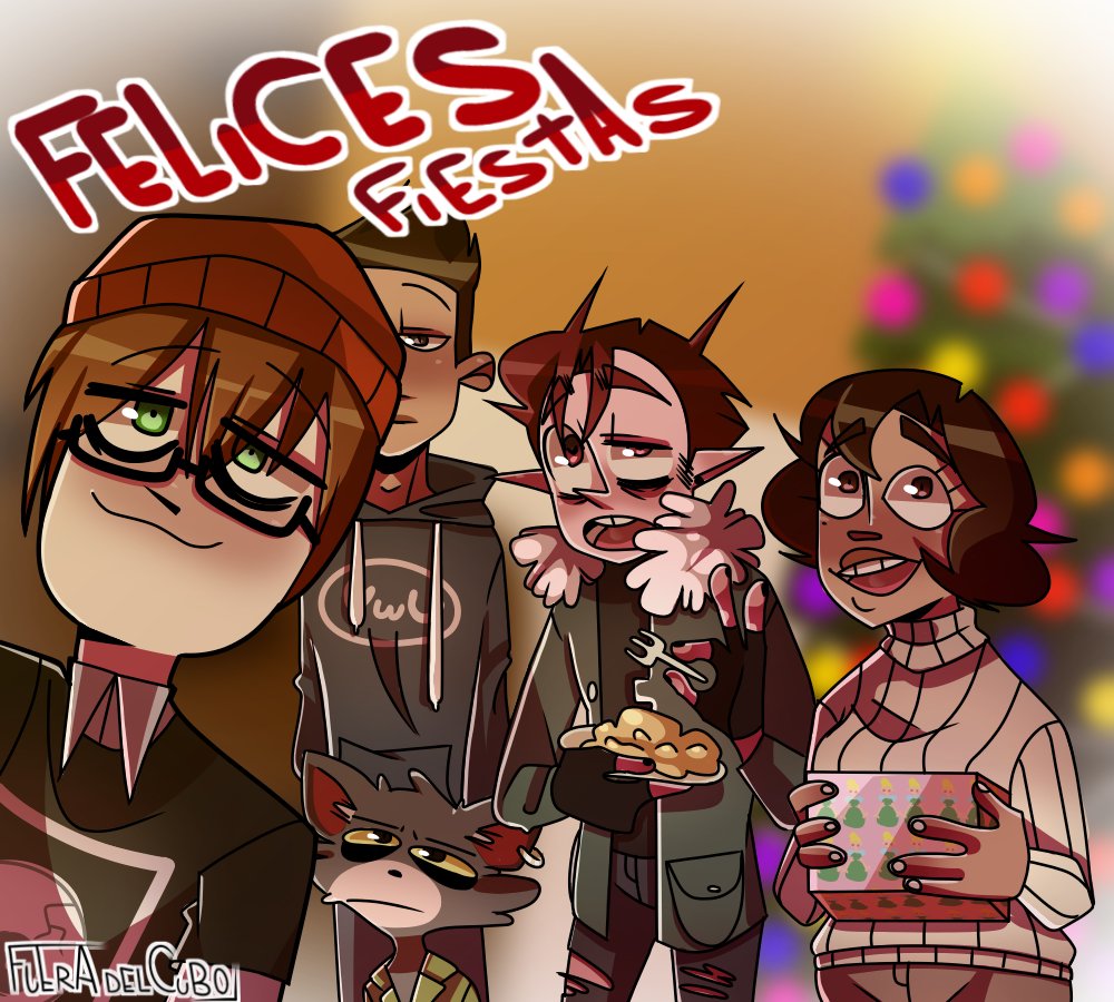 CuboFuera's tweet photo. Dibuho de mi y mis amikos uvu #MerryChristmas #FelicesFiestas #dibujodigital #Diciembre https://t.co/ROiPUfJuyB