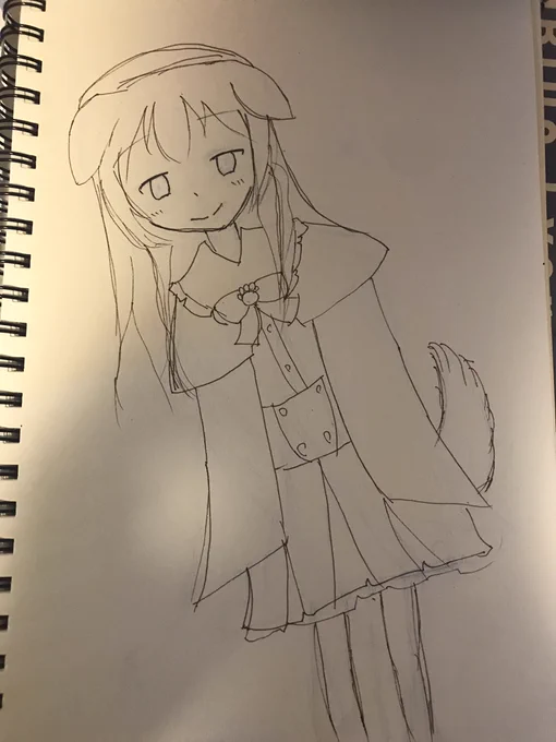 仕事前に今度は下書きしてきた!
少しずつイラスト進める… 