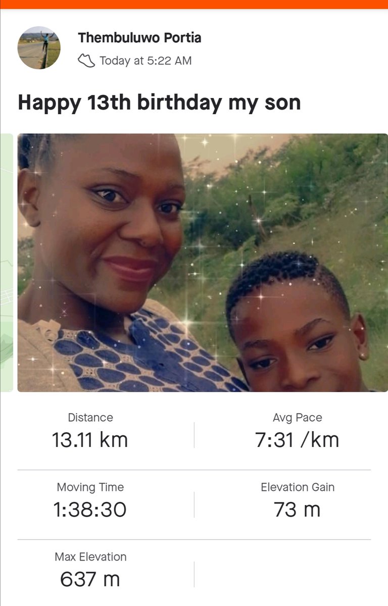 A special run for my son💞💞
Boy turned 13 🎂🎂🎉🎉🎊🎊
It was a difficult run 
#happybirthdayson 
#happybirthdayUapfa
#13YearsOfMothering
#werunvenda 
#FetchYourBody2020 
#healthylife 
#RunningWithTumiSole