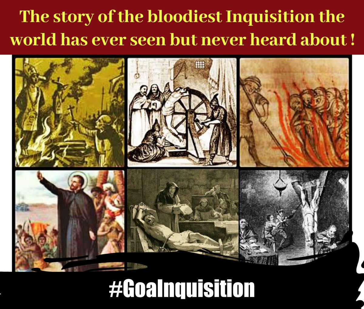 DMangaloree's tweet photo. The Christian Missionaries committed inhuman atrocities on Hindus in Goa in the name of ‘Inquisition’; however, the Indians are unaware of this genocide. 
 
Those who tell true history are unfortunately derided as fundamentalists in India. 
#Goalnquisition https://t.co/V4jNEHQrva
