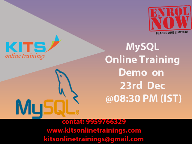 kits_trainings's tweet image. #Kits Online Trainings invites you to enroll for the free demo session on #mysql by live industry experts on 23rd Dec 08:30PM (IST)
kitsonlinetrainings.com/course/mysql-o…
#myssql #sql #db #databases #onlinetraining #onlinecourse #kits
Email : kitsonlinetrainings@gmail.com
phone: 9959766329