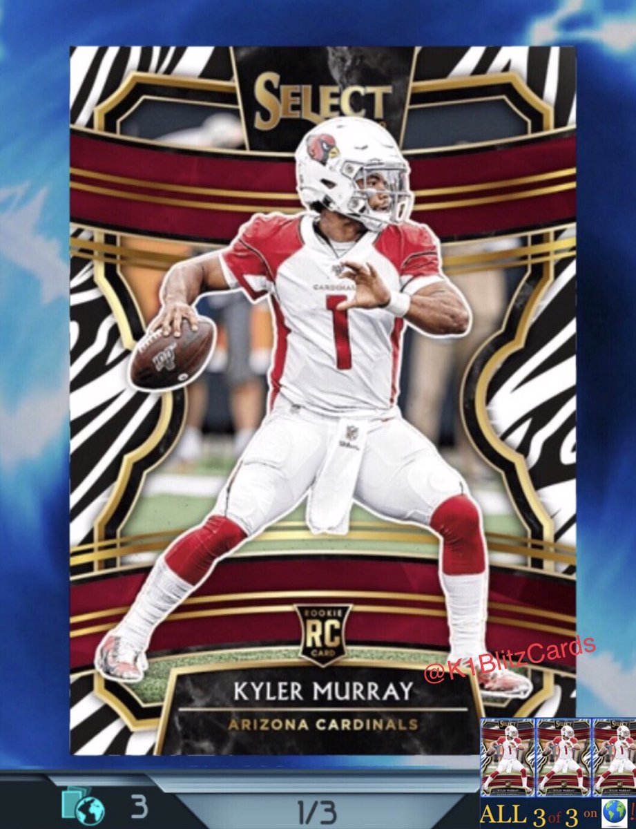 K1BlitzCards's tweet photo. 🦓 #tgif #love all #animals #fbf #flashback #wtf 🦓 #SUPER #1 #zebra!?! Only 3 Ever made 🌎 #gotem🏆 !!! by 𝐏𝐀𝐍𝐈𝐍𝐈 ❤️ @paniniamerica 

 🏈  @k1 Kyler Murray (Rookie) no. 1  his JERSEY Number !! ~ 2019 𝐏𝐀𝐍𝐈𝐍𝐈 SELECT “Concourse ZEBRA”
🥇 https://t.co/AaNHUgcy5y