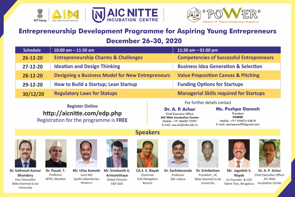 Dr A.P Achar CEO AIC Nitte Incubation Centre tweet media