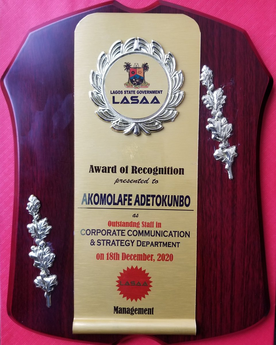 adetokunboakomo's tweet image. Congratulations to myself and I am sending my sincere appreciation to the management and staff of Lagos State Signage and Advertisement Agency (LASAA) for this award! @lasaaonline @lagosstategov #LASAA @Mr_JAGss
