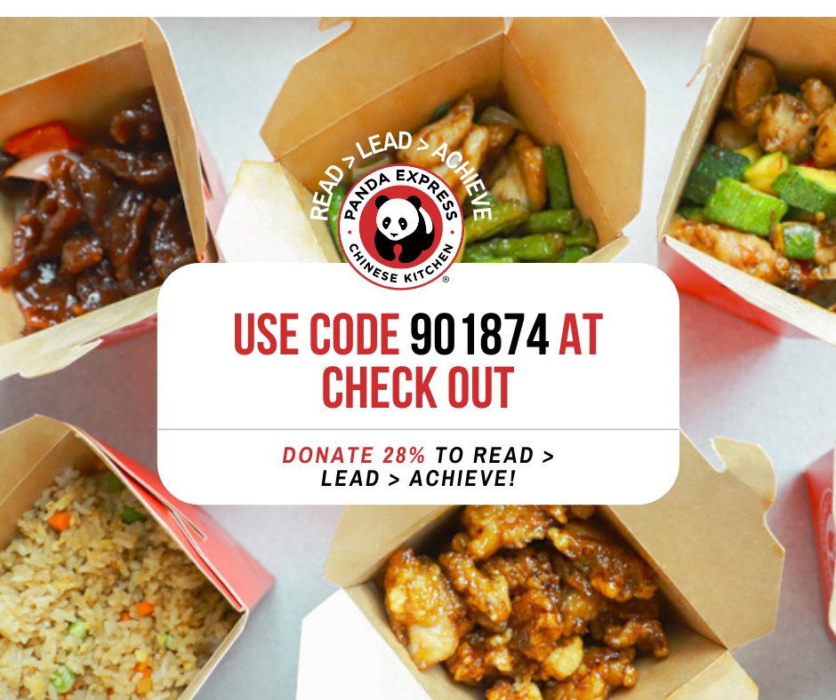 Michigan Gamma Pi Beta Phi is partnering with Panda Express today, December 19th to raise money for Read> Lead > Achieve! 

Order online and enter the code 901874 at checkout for 28% of your purchase to go towards the cause! Free delivery too!

Order now! pandaexpress.com