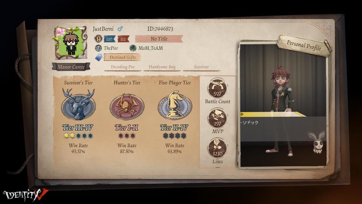 Kingquez18's tweet photo. I'm playing Identity V. Fancy a game? https://t.co/DKF2Tyh3fL