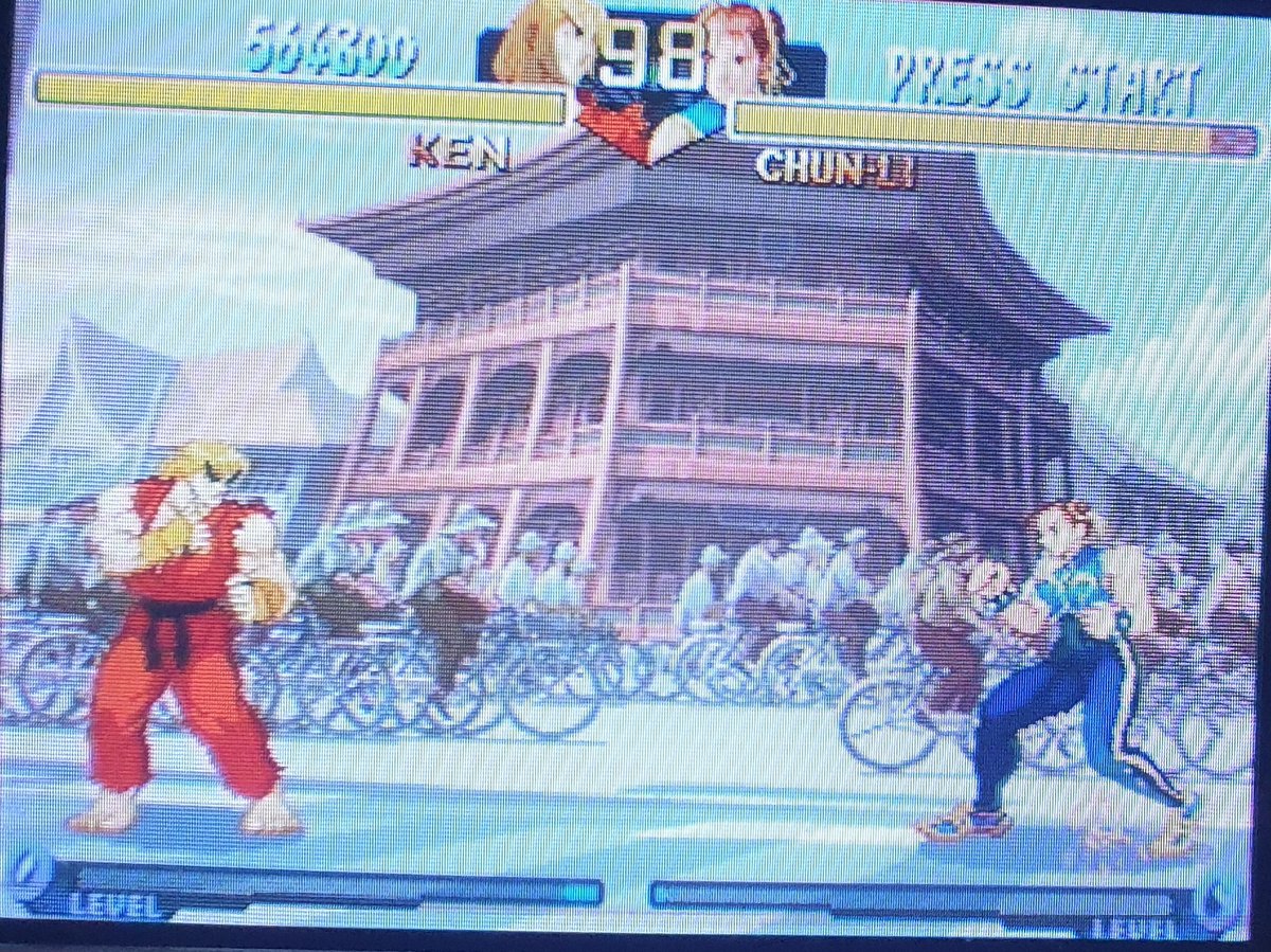 That anime style is central to Alpha 2's whole look. The game is gorgeous, with stunning animation and sprites that look lifted straight out of the said film.The Saturn misses so very few frames from its arcade counterpart that you'd be hard pressed to see them! Stunning stuff!