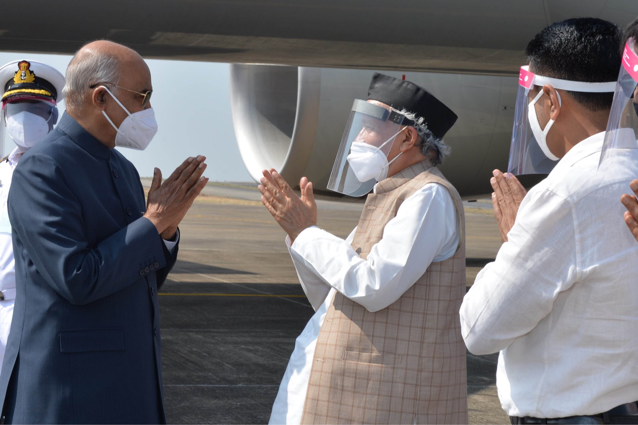 President Ram Nath Kovind arrived in Goa as part of his two-day visit, during which he will attend Goa's 60th Liberation Day celebrations.